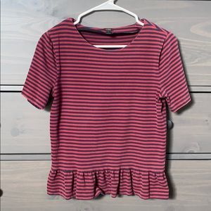 J.Crew Striped Peplum Top